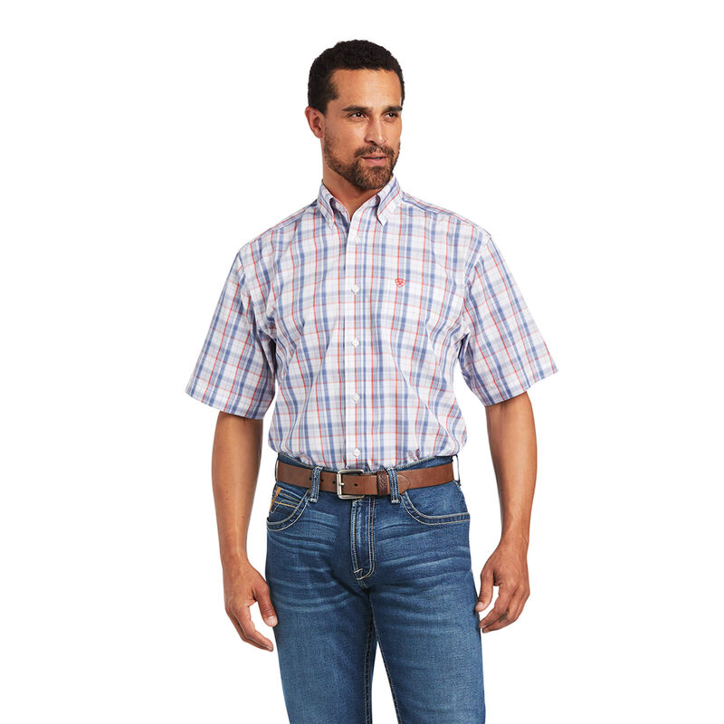Ariat Hemden Herren - Wrinkle Free Nasir Classic Fit Weiß/Blau/Rot ( BVJAC-5102 )